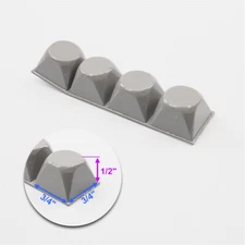 4X Heavy Duty Dense Rubber Foot/Feet/Pad for Lab Machines 3/4" x 3/4 x 1/2" Tall