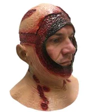Jason Voorhees Mask Bloody Open Face Hood Latex Halloween Accessory Adult Horror