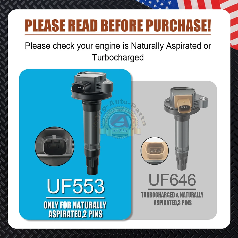 Ignition Coil Set & Motorcraft Spark Plug for 2007-2010 Ford Edge Lincoln UF553 - Image 3 of 4