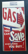1965 Kentucky Tennessee  road  map Surety  oil  gas 8 stations