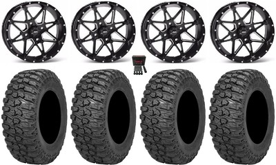 ITP Tornado 14'' Wheels Black 30'' Trail Saw 2.0 Tires Kawasaki Teryx Mule