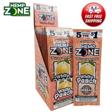 H. Zone Organic Herbal Wrap WHITE PEACH Full Box 15/5CT - 75 Wraps Total