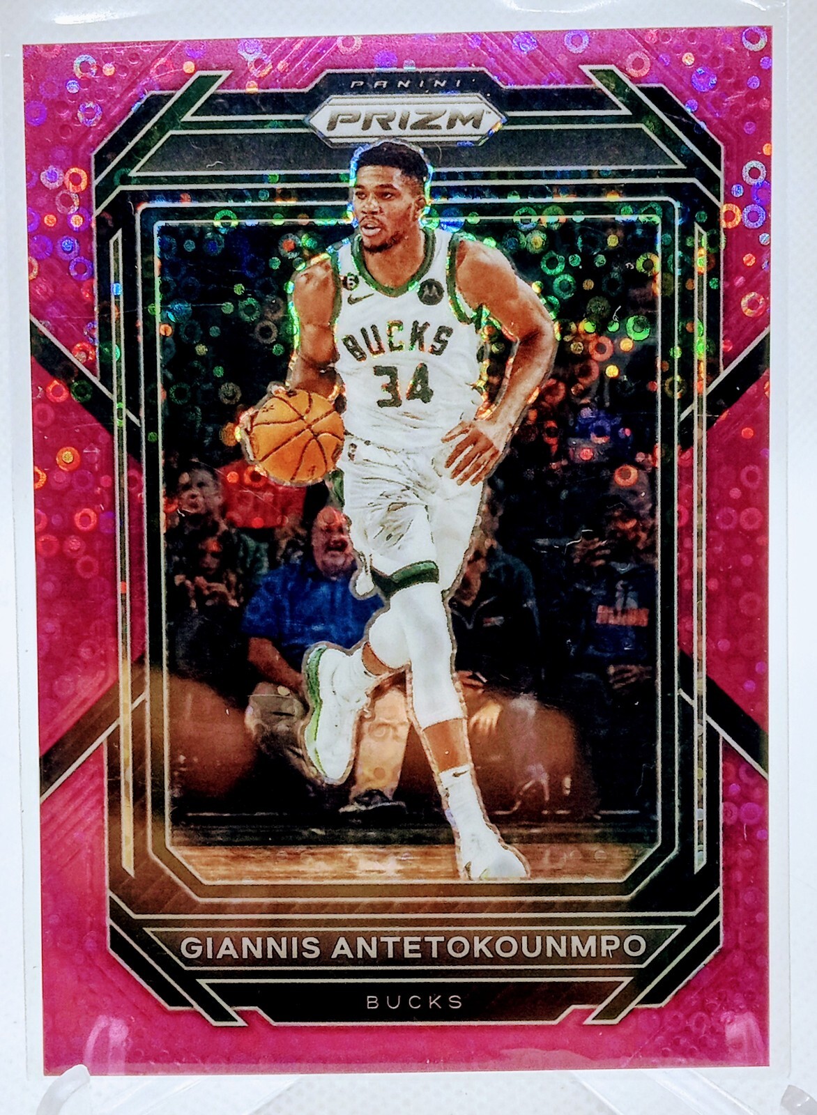 Giannis Antetokounmpo 2022-23 Panini Prizm Fast Break Pink #/50 Bucks #96