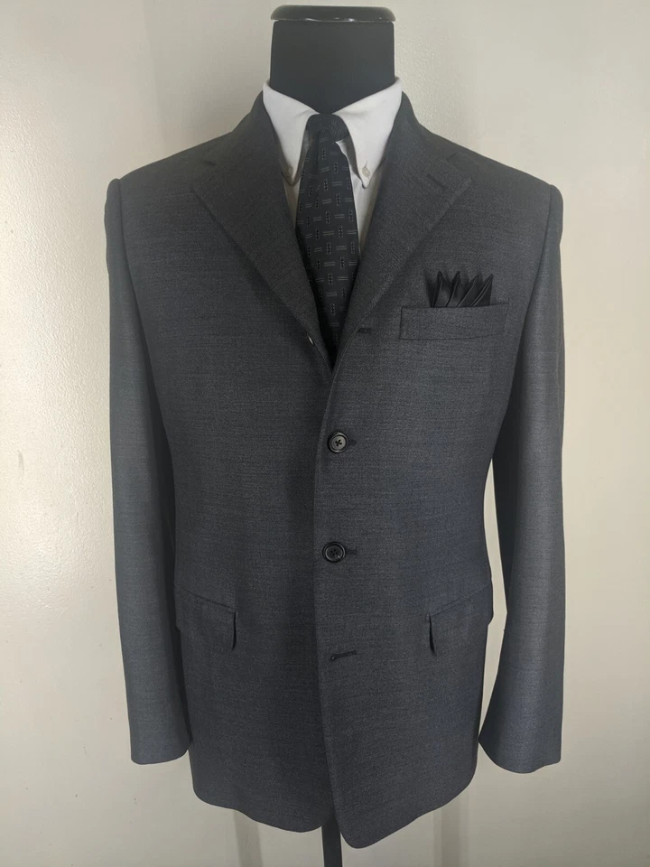 Blazer Louis Vuitton Italia Raro 4 Botones Super 150's - Sin Pantalones EE. UU. Talla 40 Reg Foto 3 de 4