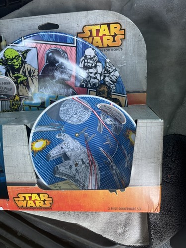 NEW Star Wars Kids 3-piece Dinnerware & Darth Vader PLATE BPA Free. - Picture 7 of 12