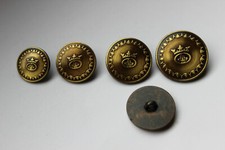 10 Metallknöpfe Ornament, Krone, messing, Jacke, Größen: ca. 15, 18, 20, 23 mm