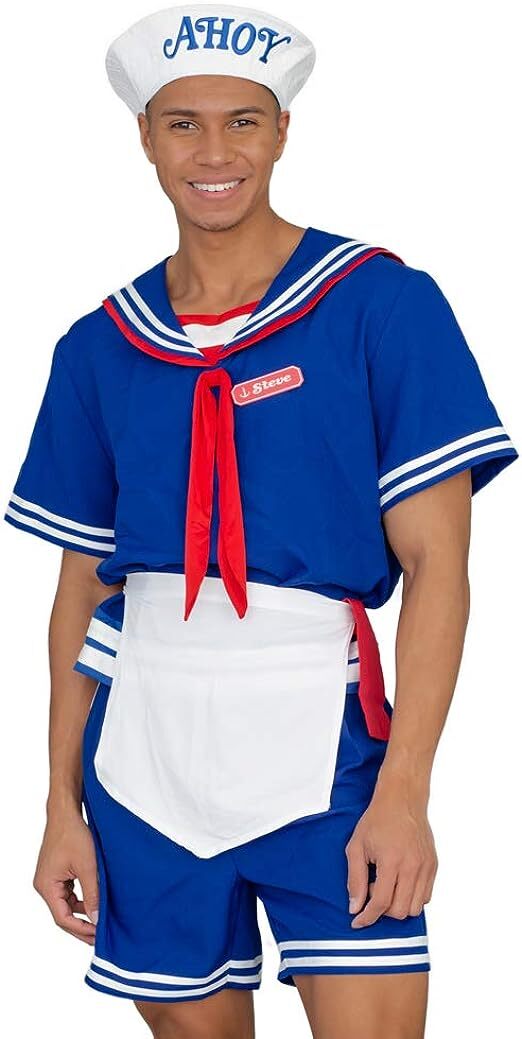 Ice Cream Sailor Costume Blue Mens Top Shorts Hat Ice Cream Sailor Costume Blue Mens Top Shorts Hat