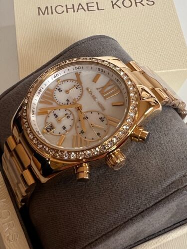 Michael Kors MK7241 Lexington Chronograph Gold-Tone Watch BNWT Gift Box $275 - Picture 4 of 10