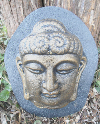 Buddha face concrete mold oriental Asian plaster mould 8'' x 6.5'' x 2'' thick
