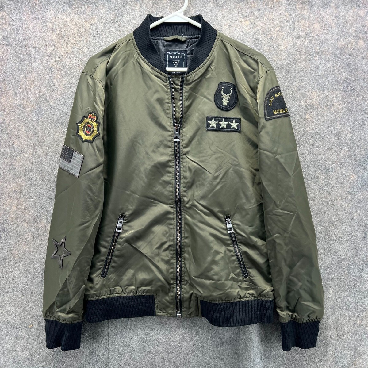 Bomber Jacket Guess Army Jacket Guess Bomber Jacket Men Medium