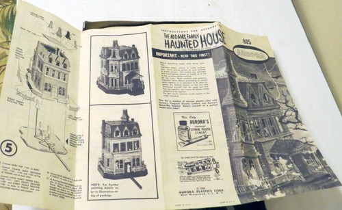 ORIGINAL 1965 AURORA ADDAMS FAMILY HAUNTED HOUSE UNBUILT MODEL ORIGINAL PAINTS - Picture 5 of 13