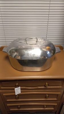 VINTAGE ROYALTY NASCO ALUMINUM 13 QT ROASTER WITH LID MADE IN KOREA 