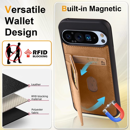 For Google Pixel 9A/9 Pro XL/8/8A Magnetic Leather Card Wallet Case Stand Cover - 第 3/44 張圖片