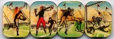 4 Original FOOTBALL 1960's Vari-Vue Motion Animation Ring Flickers 