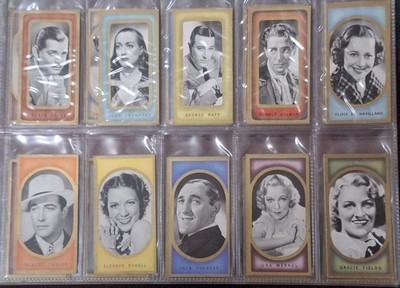 1938 Carreras FILM FAVOURITES COMPLETE 50 Stars Card Set G-VG+EX-MT VERY SCARCE 