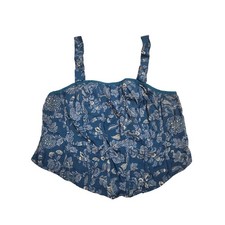 Torrid Blue Floral Print Smocked Corset Top Women's Size 00