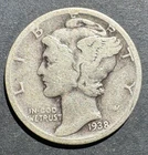 1938-P Mercury Dime (No Mint Mark) Circulated - Good Condition