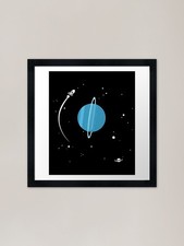 Uranus Planet Solar System Astronom Framed Wall Art Poster Canvas Print Picture