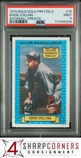 1970 ROLD GOLD PRETZEL BASEBALL GREATS #10 EDDIE COLLINS HOF PSA 9