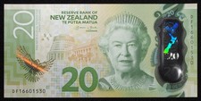 New Zealand 20 Dollars 2016 - Queen Elizabeth II - P-193 (M2410) - BA-M
