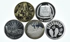 Lot 5 VINTAGE 1 Oz Silver Bars/Rounds Art Bars Collection Poured .999 *538