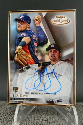 2018 Topps Gold Label Gold Metal Framed JD Davis #FA-JD Rookie On Card Auto RC