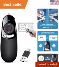 Professional 2-in-1 Wireless Presentation Remote with Highlight Feature