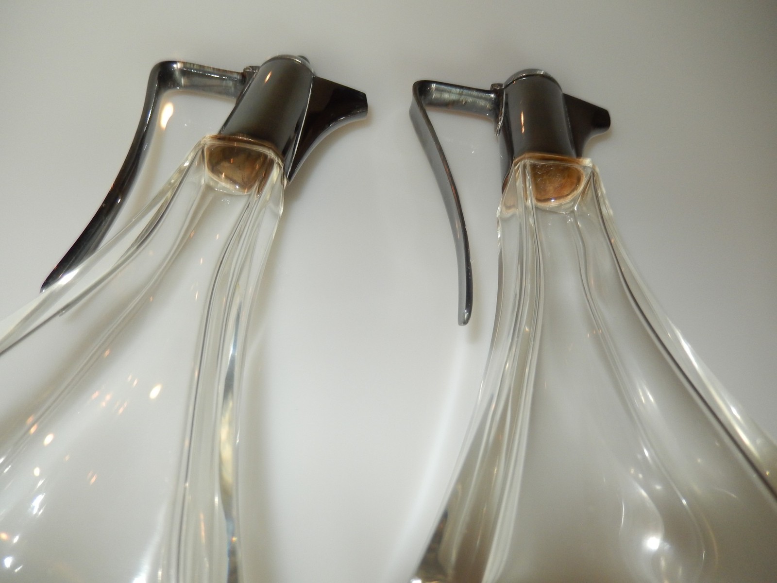 Krupp & Berndorf Metalware Factory BMF Glass Silver Plated Set of 2 Cruets