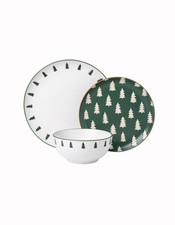 Holiday Time 12 Piece Ceramic Dinnerware Set ...