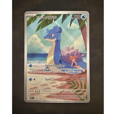 #ad Pokemon Misty#x27;s Lapras 194 182 SV10 Destined Rivals Illustration Rare Holo ENG $25.00