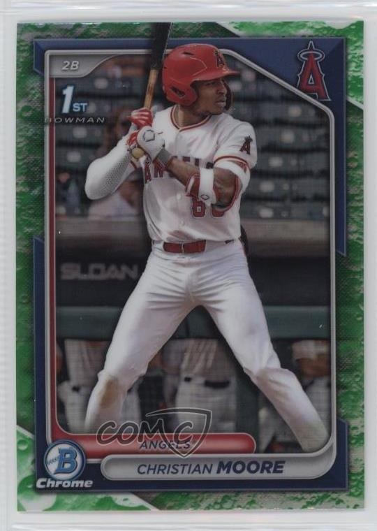 2024 Bowman Draft Chrome Lunar Glow Refractor Christian Moore #BDC-13 0w27