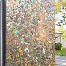 Window Privacy Film Stained Glass Rainbow Static Cling 17.5" x 78.7"