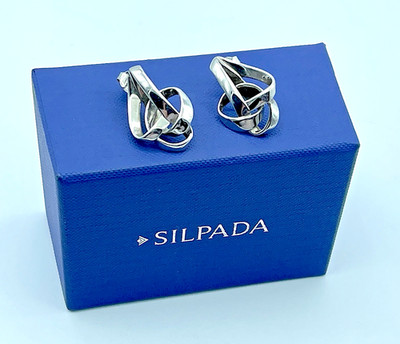 Silpada .925 Sterling Silber, gebunden, geknotet Ohrstecker, E4170
