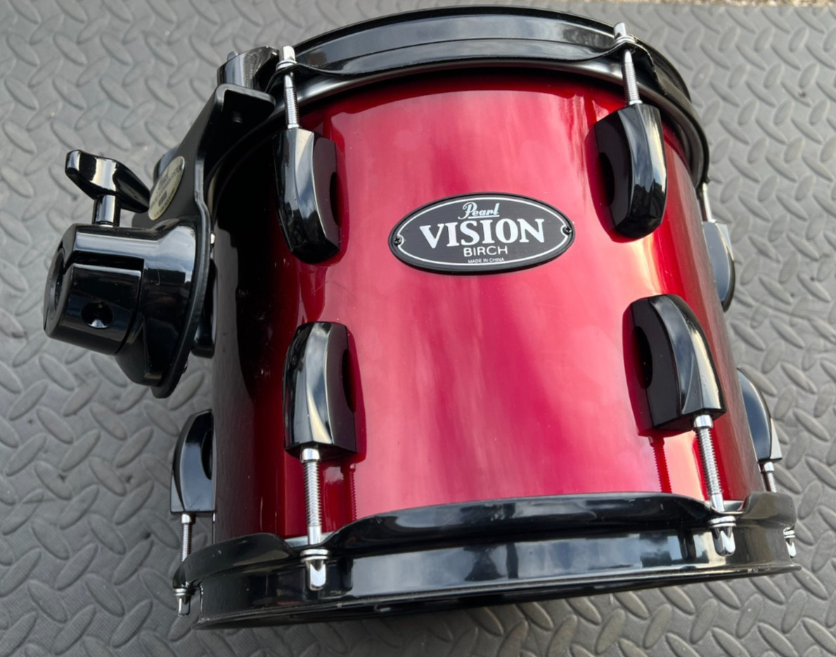 Pearl Vision Birch 10" Mounted Tom-  Wine Red