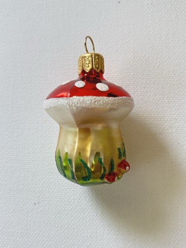 Set of 4 Mushrooms 2" Mercury Glass Christmas Ornaments - Picture 11 of 16