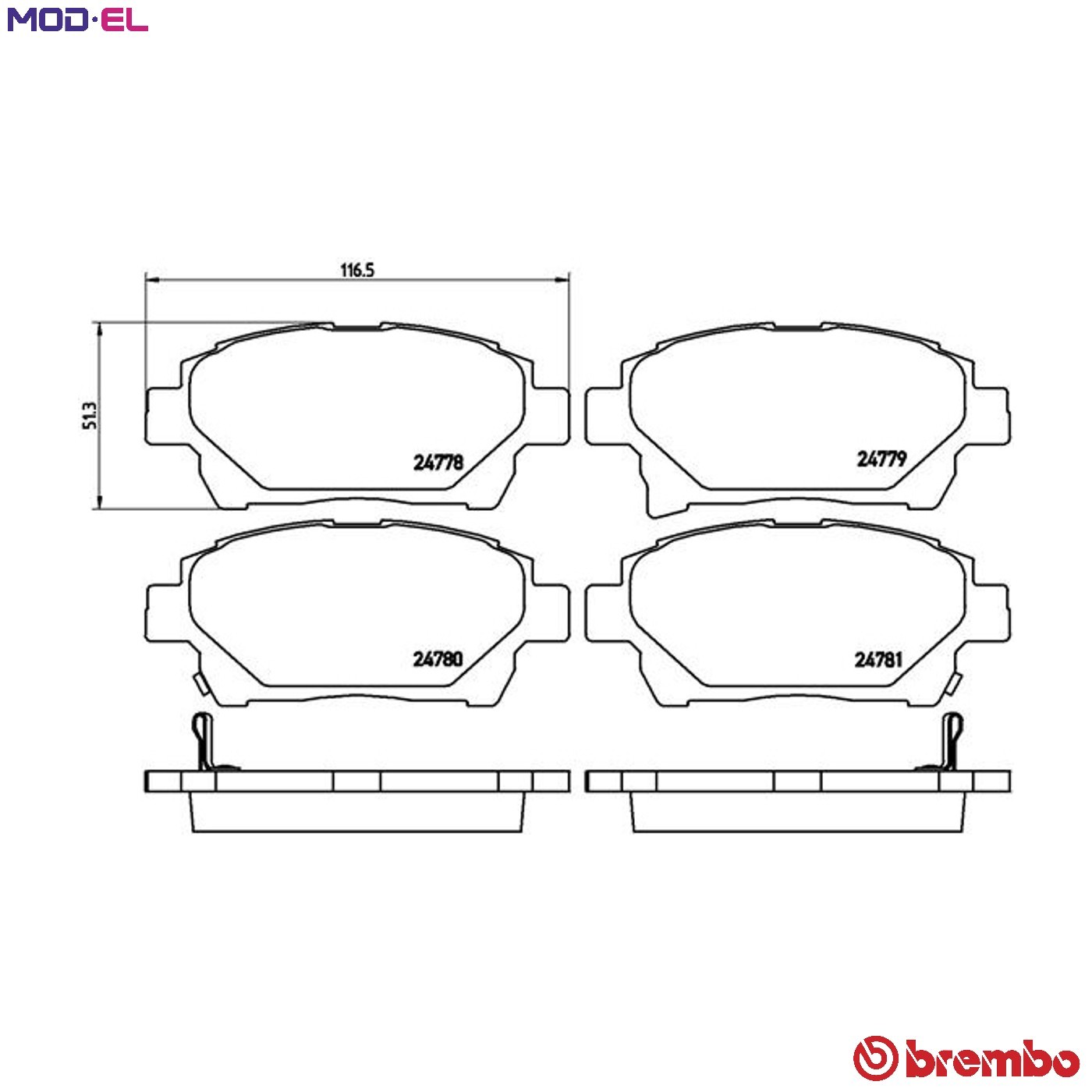 BRAKE PAD SET DISC BRAKE P 83 097 FOR ASTON MARTIN TOYOTA 1NR-FE 1.3L 4cyl 1.0L - Image 10