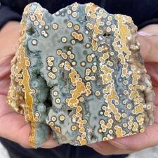 160G Natural Gem Grad Ocean Jasper Freeform & Druzy Crystal Mineral Specimen