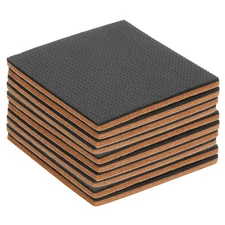 10 Pcs 3 1/8" Square Felt & EVA Furniture Pads, Floor Protectors, Brown+Black