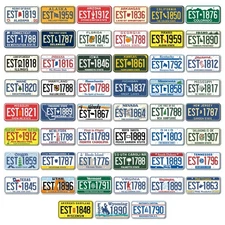U.S. State License Plate Magnet Set by Classic Magnets, 51-Piece Set