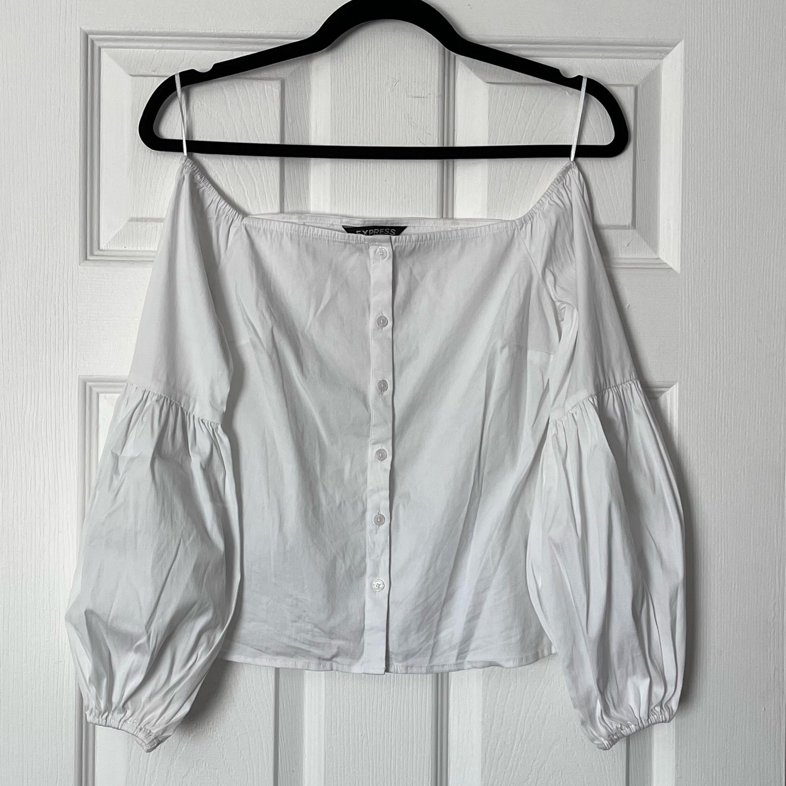 Express Off-Shoulder Button-Down Blouse - Size XS - image 1