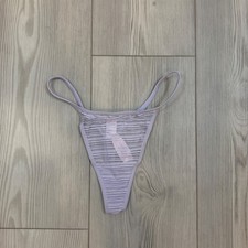 Victoria's Secret Vintage 2000s Lavender Striped Mesh String Thong NWT Small