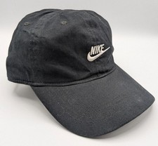 Nike Kids Black Hat 100% Cotton White Embroidered Swoosh