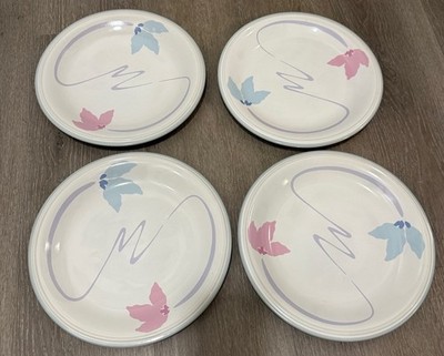 STUDIO NOVA Villager DOUBLE UP 4 Dinner Plates 1990s Art Gorgeous