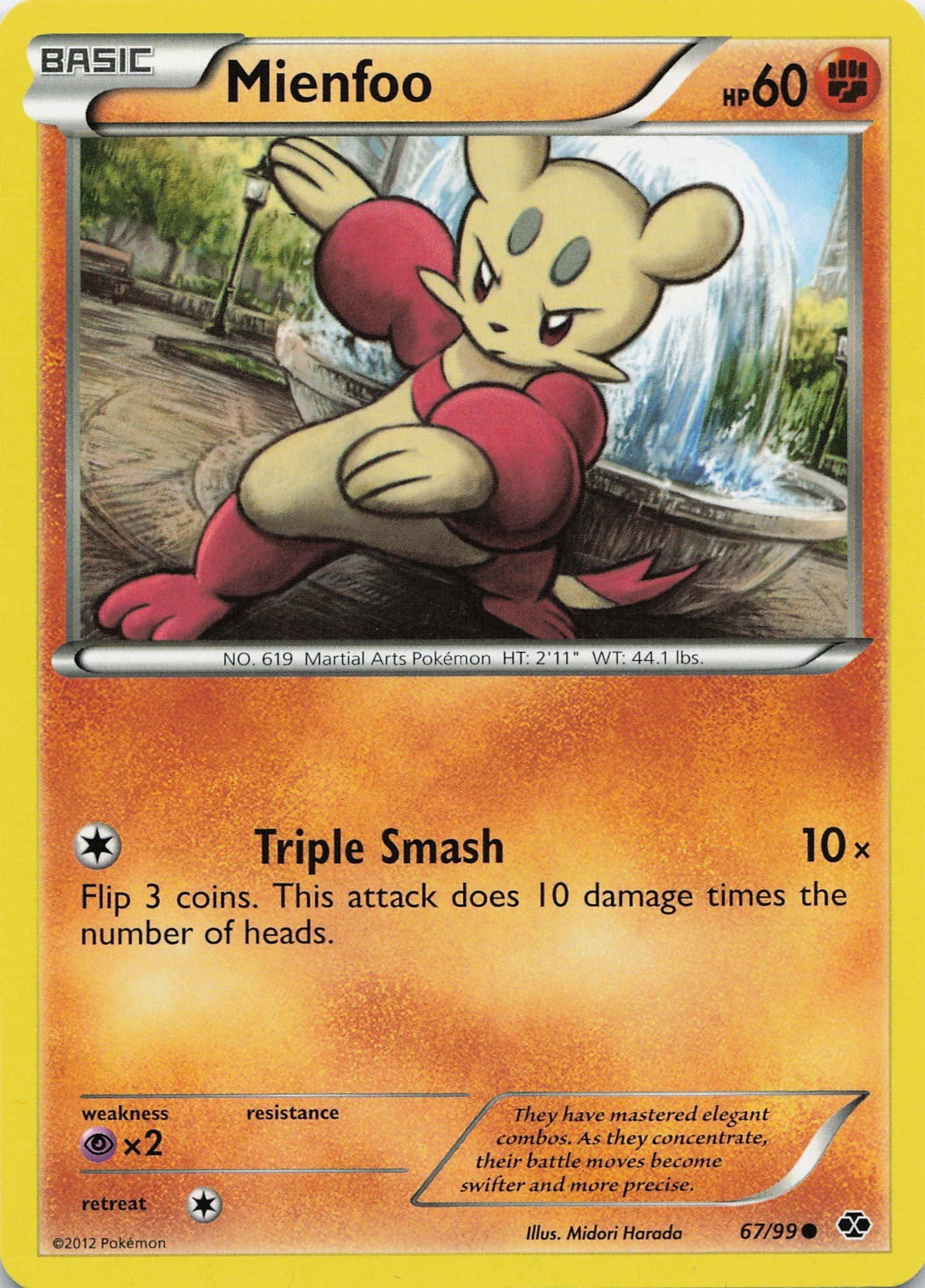 Pokémon TCG Mienfoo #67/99 Next Destinies NM