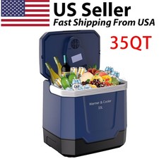 33L Portable Electric Cooler Warmer 12V/110V Dual-Power Car Refrigerator NEW