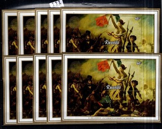 SE 10X RWANDA 1982 MNH PAINTING FRANCE FLAG