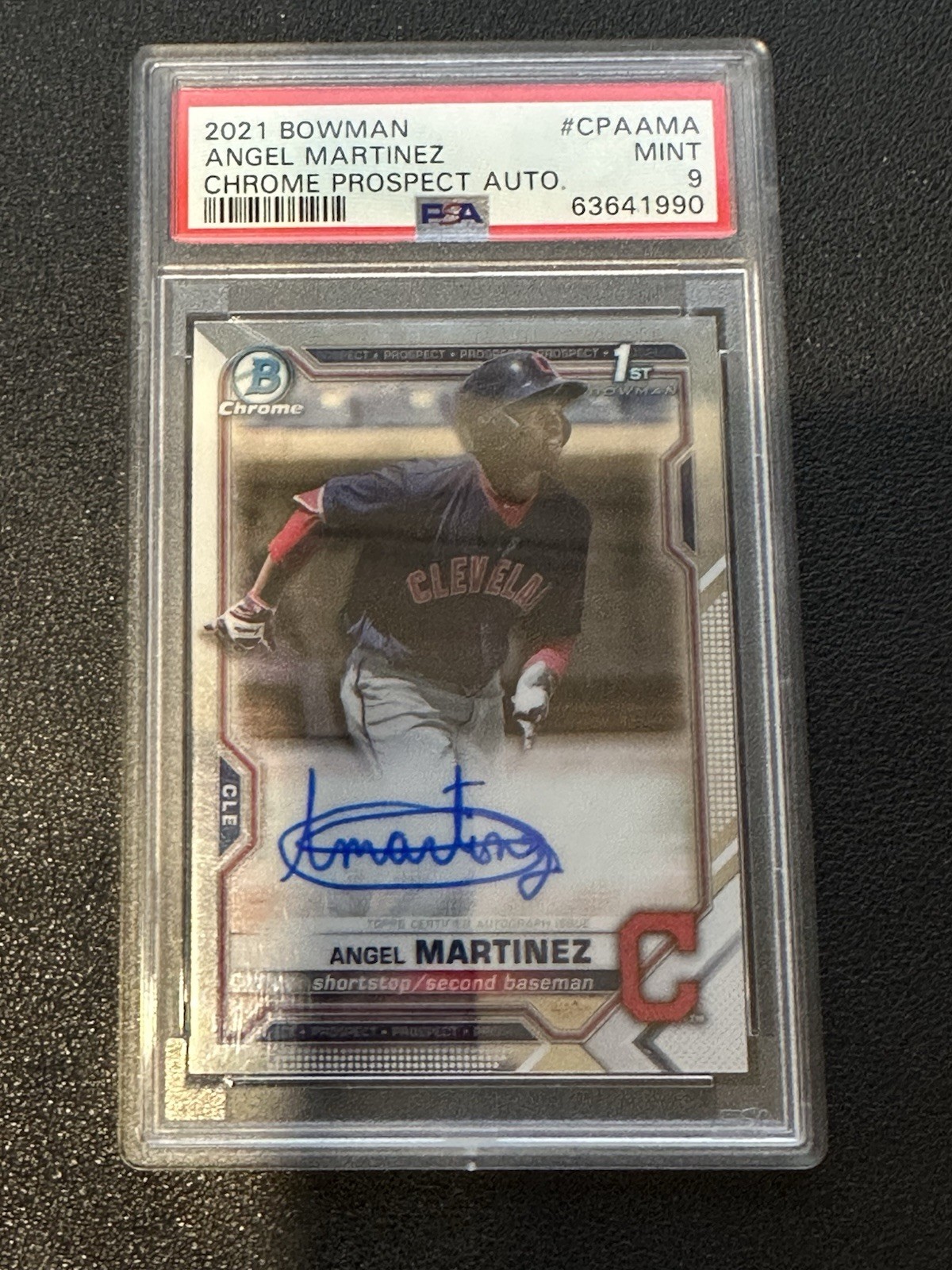 2021 Bowman Chrome #CPAAMA Angel Martinez 1st Cleveland Auto RC PSA 9