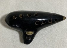 Early G.B Guido Bondi Clay Ocarina Flute Instrument Pottery Sweet Potato Redware