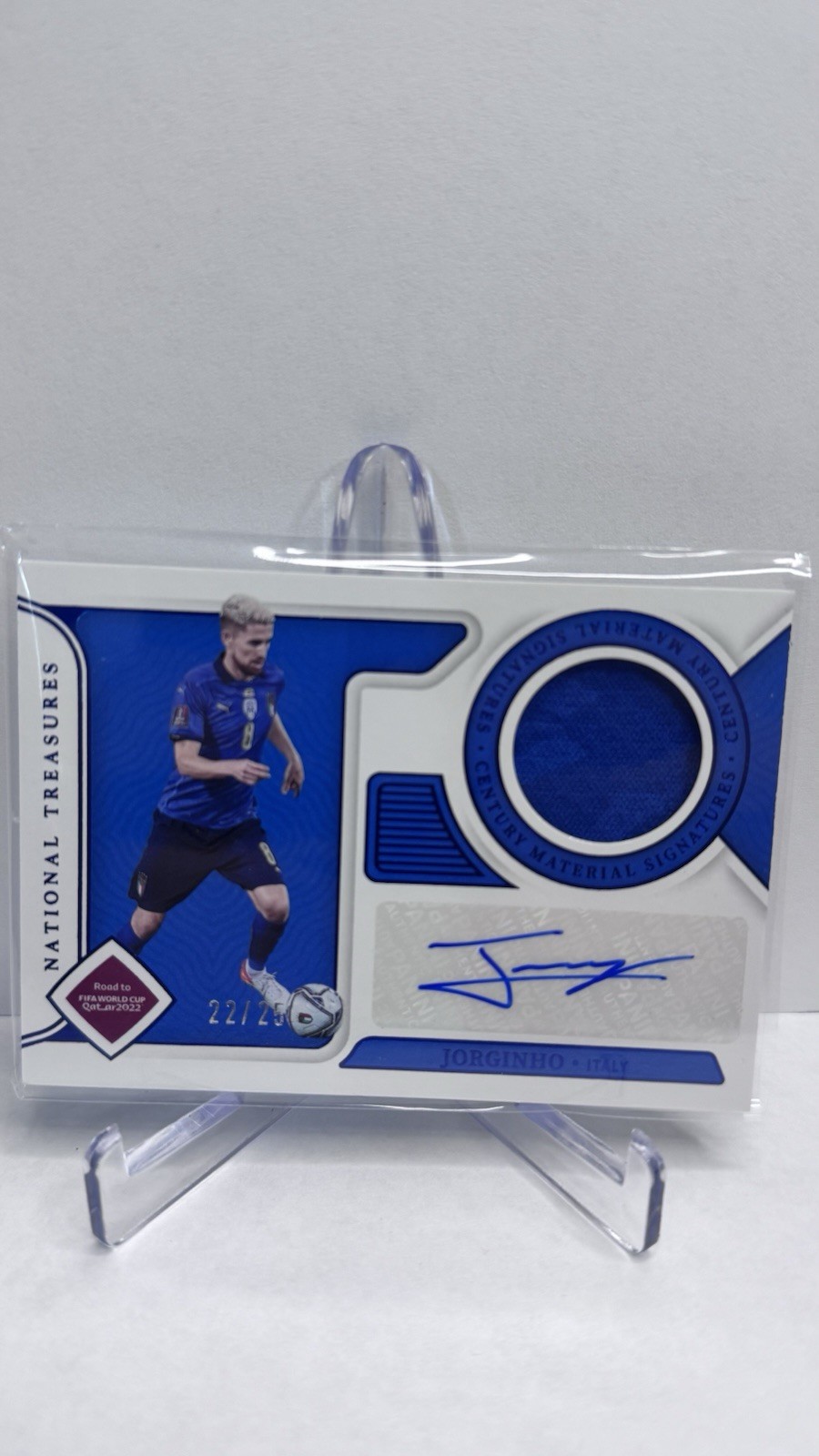 Panini 2022 National Treasures Jorginho Italy Auto Patch CE-J /25 view 4