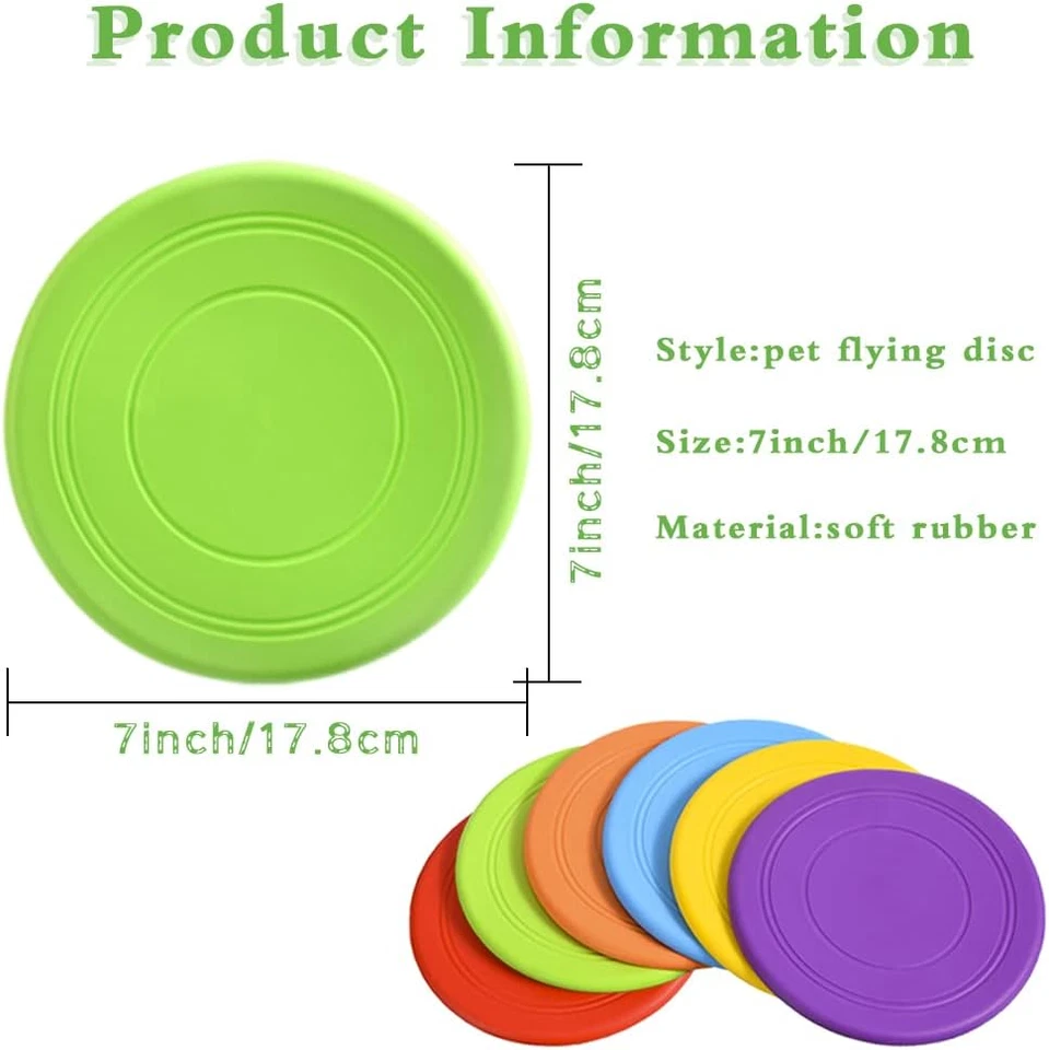 6 Pack Dog Flying Discs - Interactive, Soft Floating Saucer for Small, Medium Do - Image 2 of 4